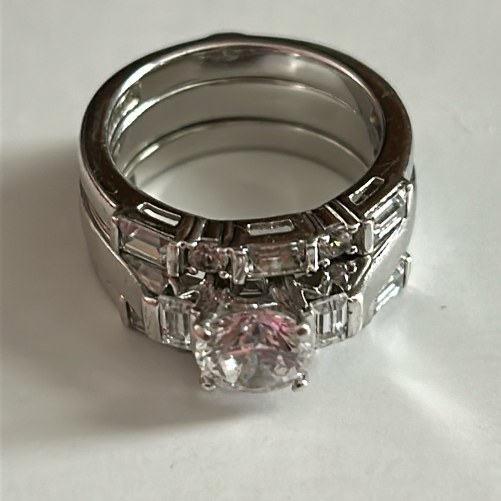 Wedding Engagement Stackable Sterling Silver Ring - image 1